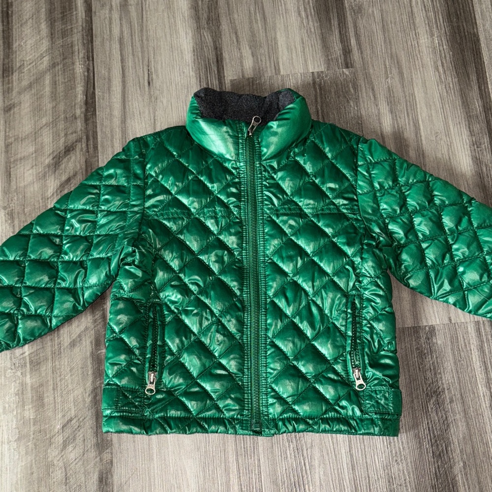 Baby GAP 3T green puffer quilted winter coat boys girls St. Patrick’s Day paddy